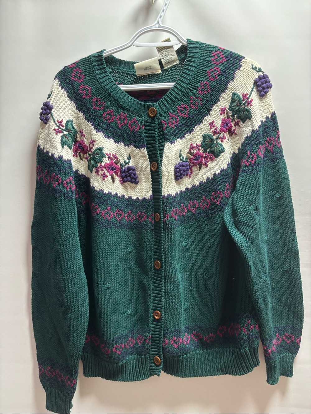 Northern Reflections Forest Green Embroidered Floral Cardigan